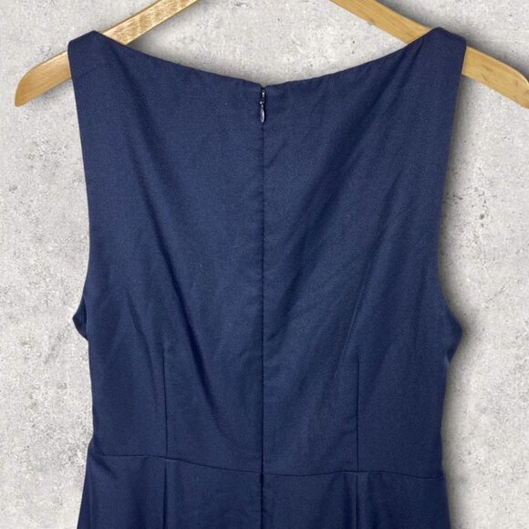 Fame and Partners Blue‎ Satin Gown Bromley Size 10 Bridesmaid Dress Navy Blue - Picture 7 of 12